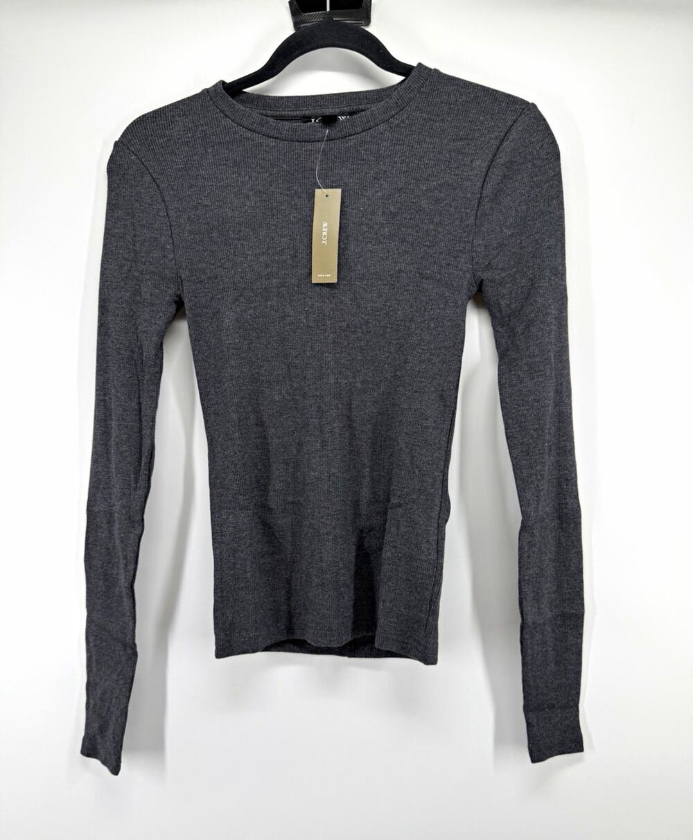J.CREW Women's Gray Perfect rib long-sleeve T-shirt XS NWT